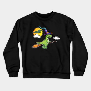 Dinosaur Witch Halloween Crewneck Sweatshirt